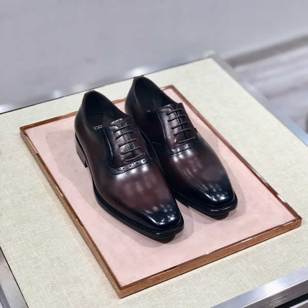 Leather Handmade Luxury Office Wedding Party Dress Original Design Berluti Dark Brown Casual Shoes Men